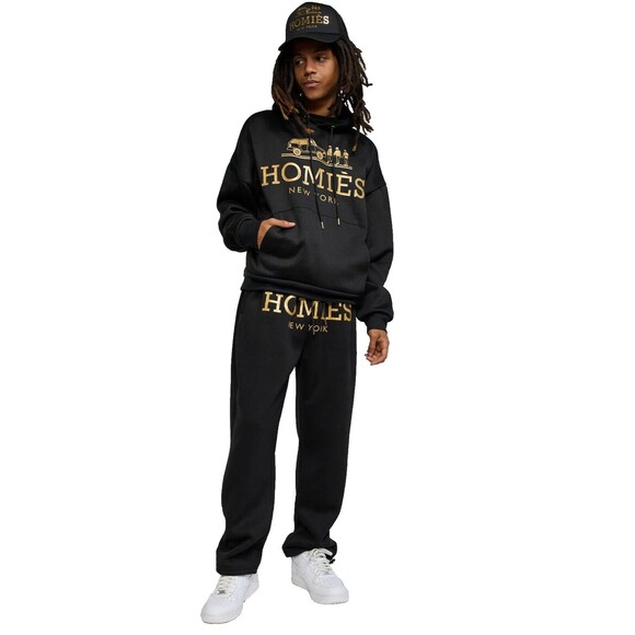 Reason Homies New York Hoodie Men’s XL Black Gold Foil Fleece Sweatshirt - Picture 4 of 4